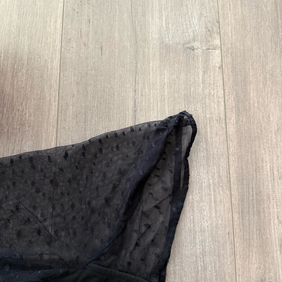 SHEIN Curve Black Lace Poof Sleeve Stretch Blouse - Picture 3 of 5